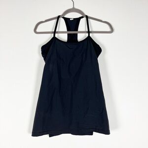 Lululemon Women's Amped Racerback Athletic Work Out Tank Top Solid Black 6